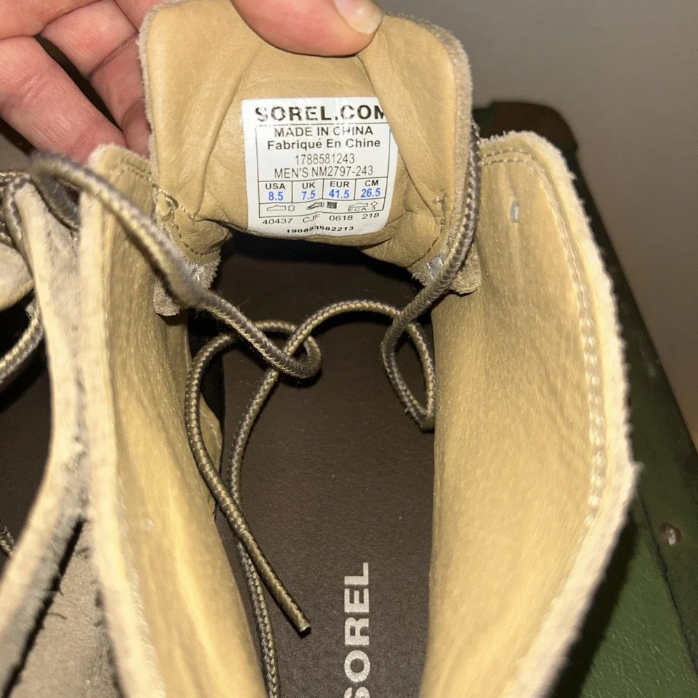 Sorel Madson II Chukka Waterproof Suede Boots Mens 8.5 Beige Tan